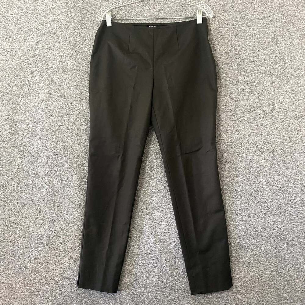 Worth New York Women's Size 4 Brown Slim Straight Leg Cotton Zip Dress Pants